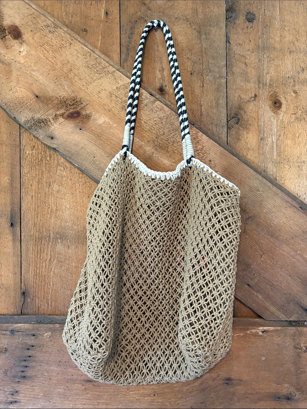 Le Weekend Straw Tote with Red Lettering - Picture 2 of 7